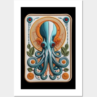 Mesmerized Octopi Embroidered Patch Posters and Art